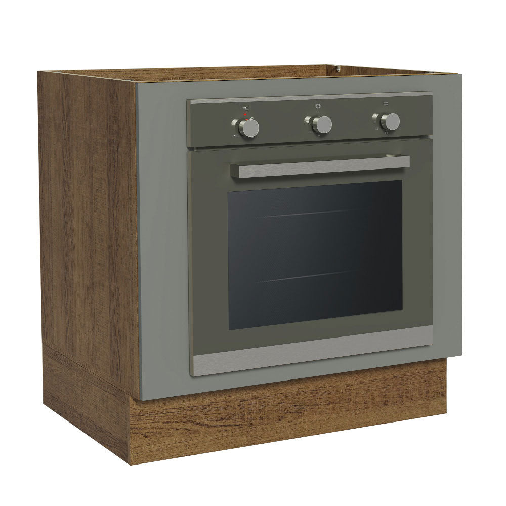 Bajo Mesada Cocina para Horno Empotrado 80 x 60 cm Sin Mesada Marrón/Gris Agata Madesa
