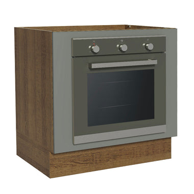 Bajo Mesada 80 cm para Horno Empotrado Sin Mesada Marrón/Gris Agata Madesa