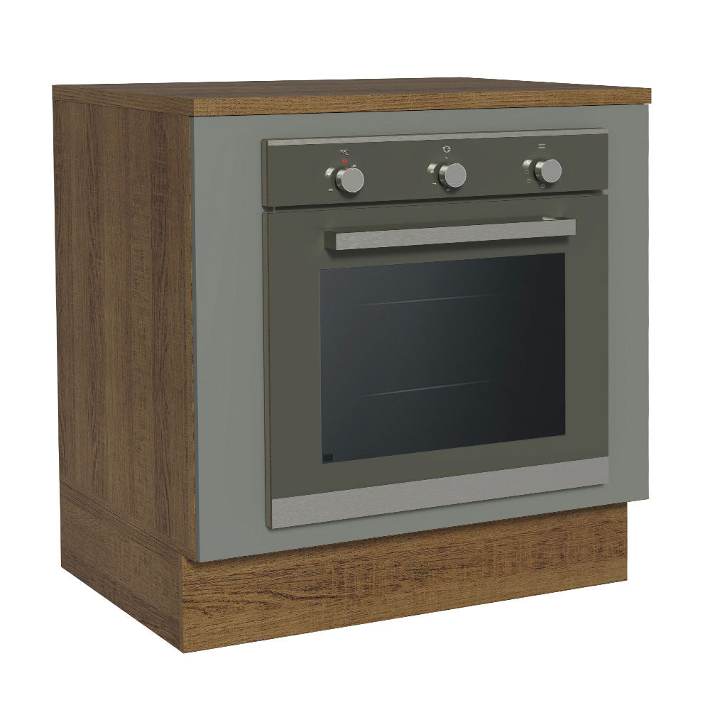 Bajo Mesada Cocina para Horno Empotrado 80 x 60 cm con Mesada Marrón/Gris Agata Madesa