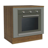 Bajo Mesada Cocina para Horno Empotrado 80 x 60 cm con Mesada Marrón/Gris Agata Madesa
