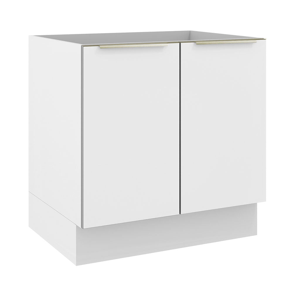 Bajo Mesada Cocina 80 x 60 cm 2 Puertas (Sin Mesada) Blanco/Blanco Aterciopelado Lux Madesa