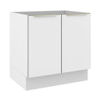 Bajo Mesada 80 x 60 cm 2 Puertas (Sin Mesada) Blanco/Blanco Aterciopelado Lux Madesa