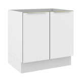 Bajo Mesada Cocina 80 x 60 cm 2 Puertas (Sin Mesada) Blanco/Blanco Aterciopelado Lux Madesa
