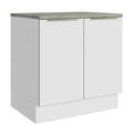 Bajo Mesada 80 x 60 cm 2 Puertas (Con Mesada) Sin cajones Blanco/Blanco Lux Madesa
