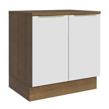 Bajo Mesada 80 cm 2 Puertas Marrón/Blanco Lux Madesa