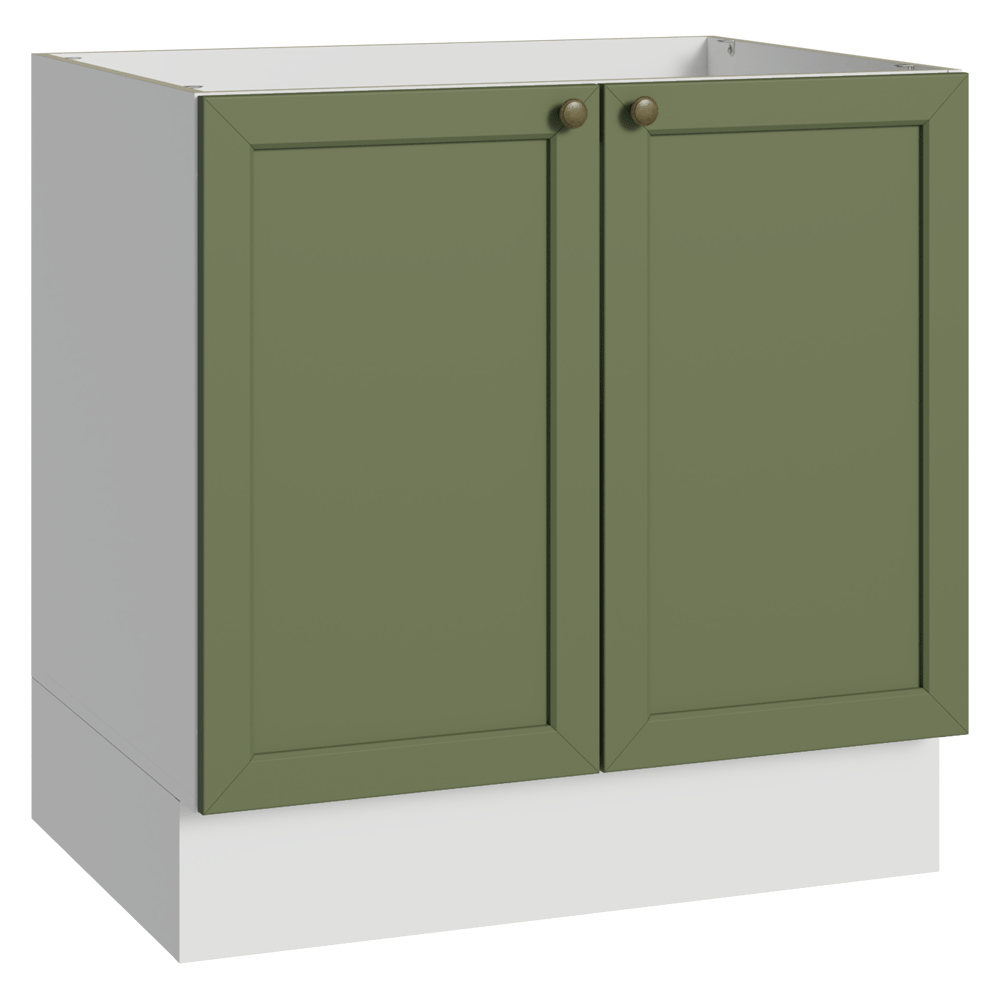 Bajo Mesada de Cocina 80 x 60 cm 2 Puertas (Sin Mesada) Blanco/Verde Vik Madesa