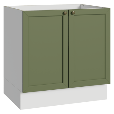 Bajo Mesada 80 cm 2 Puertas Sin Mesada Blanco/Verde Vik Madesa