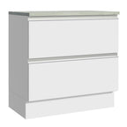 Bajo Mesada 80 x 60 cm 2 Cajones (Con Mesada) Blanco Glamy Madesa