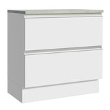 Bajo Mesada de Cocina 80 x 60 cm 2 Cajones (Con Mesada) Blanco Glamy Madesa