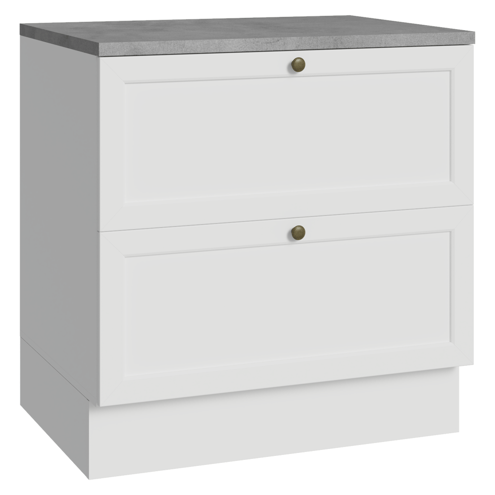 Bajo Mesada de Cocina 80 x 60 cm 2 Cajones (con Mesada) Blanco Vik Madesa