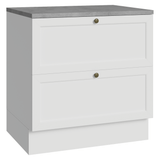 Bajo Mesada de Cocina 80 x 60 cm 2 Cajones (con Mesada) Blanco Vik Madesa