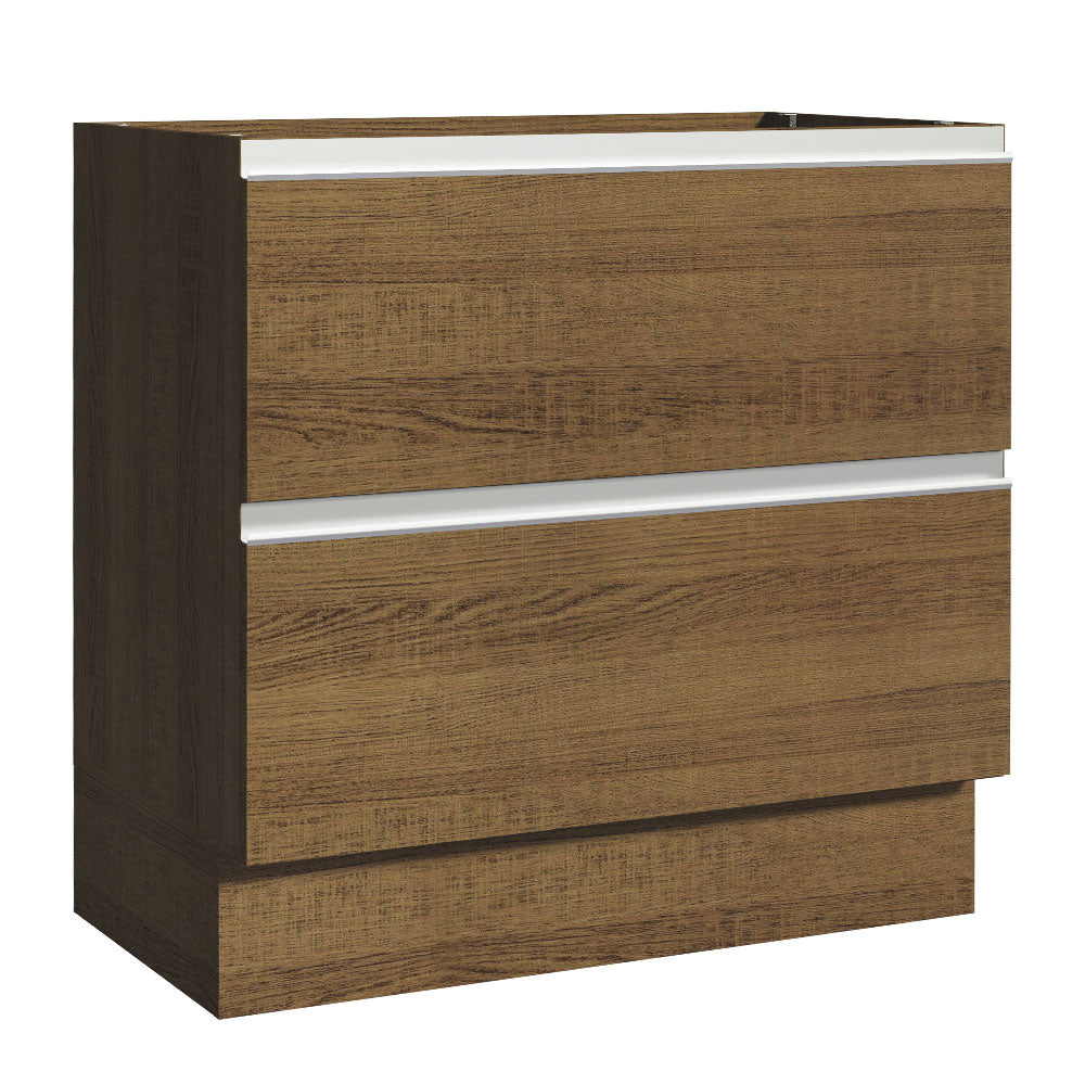 Bajo Mesada de Cocina 80 x 60 cm 2 Cajones (Sin Mesada) Marrón Glamy Madesa