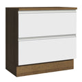 Bajo Mesada 80 x 60 cm 2 Cajones (Con Mesada) Marrón/Blanco Glamy Madesa
