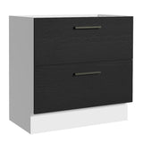 Bajo Mesada Cocina 80 x 60 cm 2 Cajones (Sin Mesada) Blanco/Negro Agata Madesa