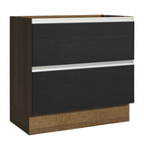Bajo Mesada de Cocina 80 x 60 cm 2 Cajones (Sin Mesada) Marrón/Negro Glamy Madesa
