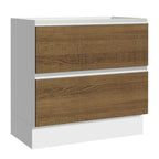 Bajo Mesada 80 x 60 cm 2 Cajones (Sin Mesada) Blanco/Marrón Glamy Madesa