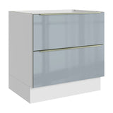 Bajo Mesada 80 cm x 60 cm, 2 Cajones Lux Blanco/Gris