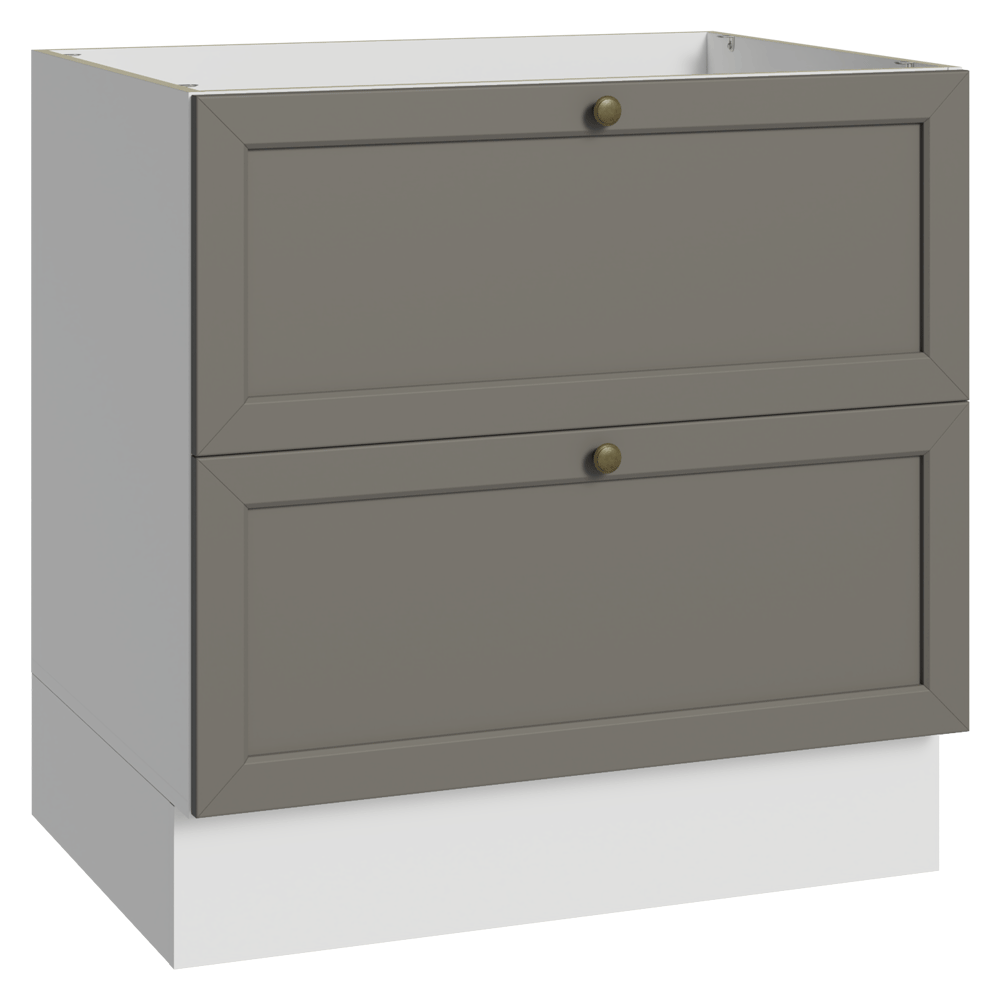 Bajo Mesada de Cocina 80 x 60 cm 2 Cajones (Sin Mesada) Blanco/Gris Vik Madesa