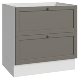 Bajo Mesada de Cocina 80 x 60 cm 2 Cajones (Sin Mesada) Blanco/Gris Vik Madesa