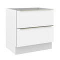 Bajo Mesada 80 x 60 cm 2 Cajones (Sin Mesada) Blanco/Blanco Aterciopelado Lux Madesa