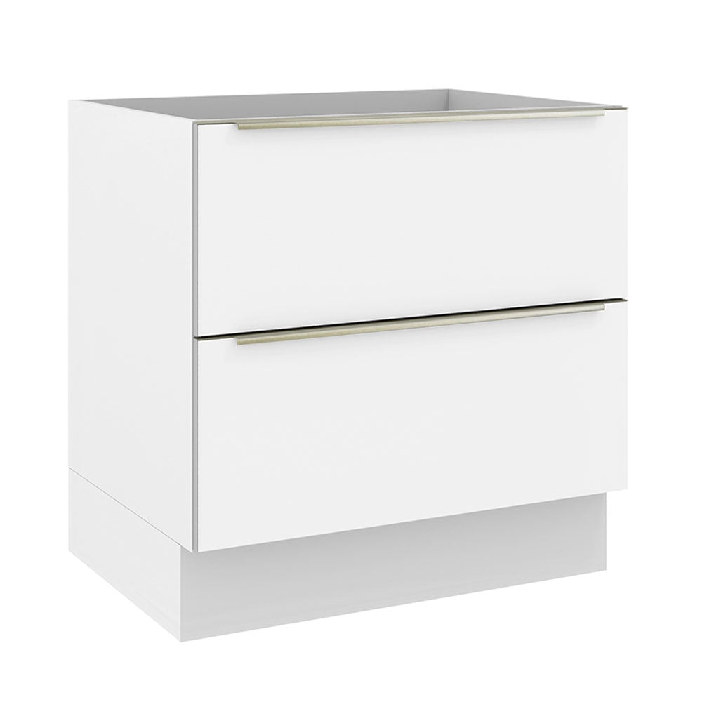 Bajo Mesada Cocina 80 x 60 cm 2 Cajones (Sin Mesada) Blanco/Blanco Aterciopelado Lux Madesa