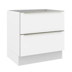 Bajo Mesada 80 x 60 cm 2 Cajones (Sin Mesada) Blanco/Blanco Aterciopelado Lux Madesa