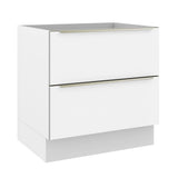 Bajo Mesada Cocina 80 x 60 cm 2 Cajones (Sin Mesada) Blanco/Blanco Aterciopelado Lux Madesa