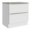 Bajo Mesada 80 x 60 cm 2 Cajones (Con Mesada) Blanco/Blanco Aterciopelado Lux Madesa