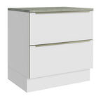 Bajo Mesada 80 x 60 cm 2 Cajones (Con Mesada) Blanco/Blanco Aterciopelado Lux Madesa