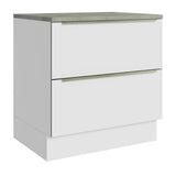 Bajo Mesada Cocina 80 x 60 cm 2 Cajones (Con Mesada) Blanco/Blanco Aterciopelado Lux Madesa