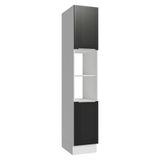 Despensero 40cm 2 Puertas e 2 Nichos Blanco/Negro Lux Madesa