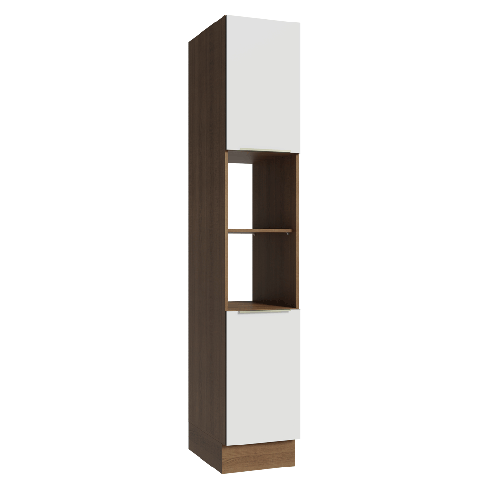 Despensero 40cm 2 Puertas e 2 Nichos Marrón/Blanco Aterciopelado Lux Madesa