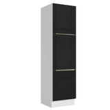 Despensero 60 cm Sin cajones 3 Puertas Lux Blanco/Negro