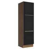 Despensero 60 cm Sin cajones 3 Puertas Lux Marrón/Negro