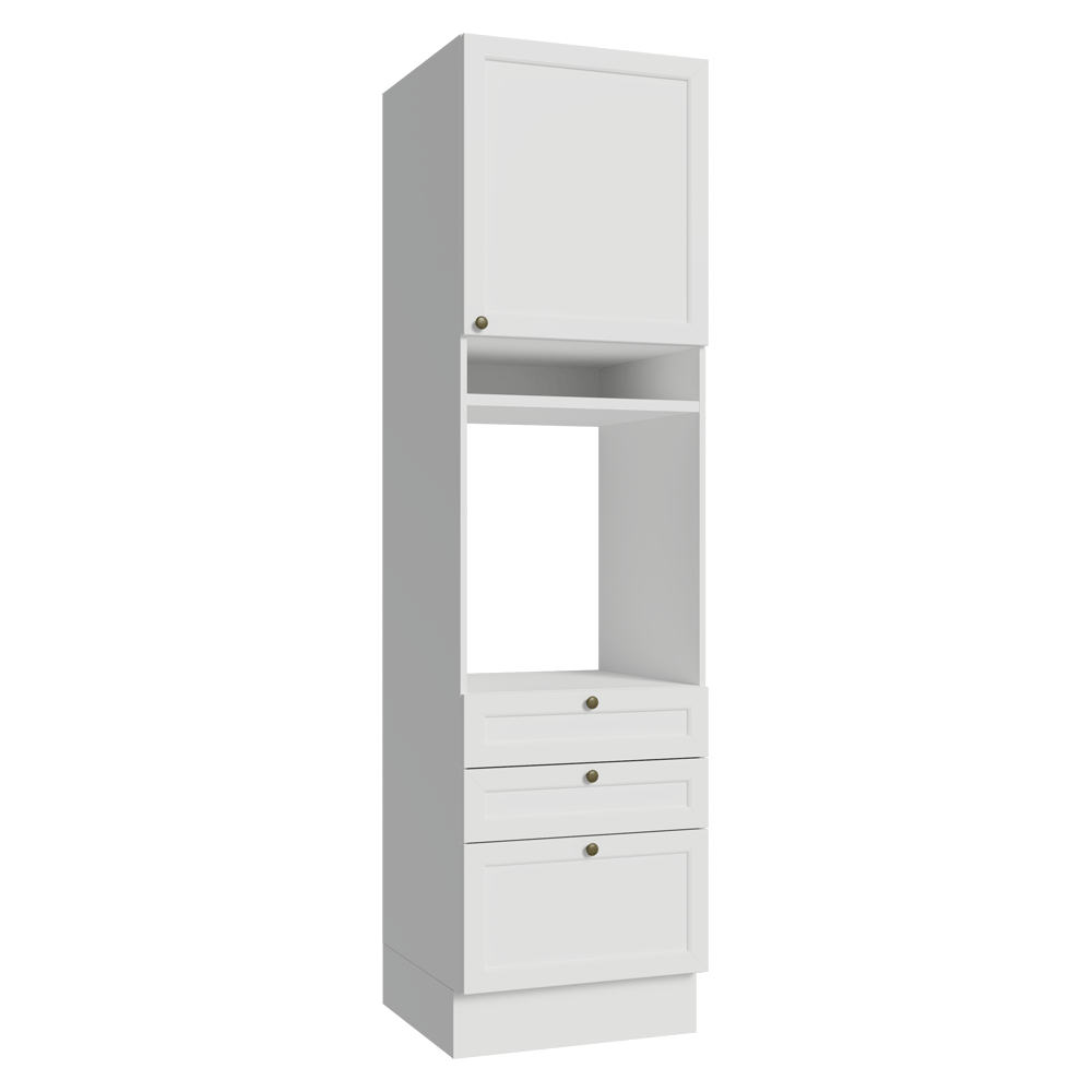 Mueble de cocina para Horno o Microondas 60 x 60 cm 1 Puerta y 3 Cajones Blanco Vik Madesa