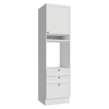 Mueble de cocina para Horno o Microondas 60 x 60 cm 1 Puerta y 3 Cajones Blanco Vik Madesa