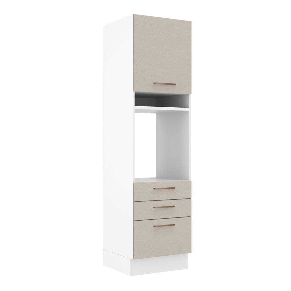 Mueble de Cocina para Horno 60 x 60 cm 1 Puerta 3 Cajones Blanco/Crema Agata Madesa