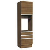 Mueble de cocina para Horno/Microondas Madesa Glamy 60 x 60 cm 1 Puerta 3 Cajones Marrón