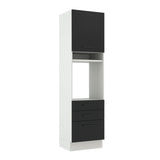 Mueble de Cocina para Horno 60 x 60 cm 1 Puerta 3 Cajones Blanco/Negro Agata Madesa