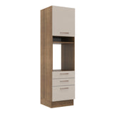 Mueble de Cocina para Horno 60 x 60 cm 1 Puerta 3 Cajones Marrón/Crema Agata Madesa