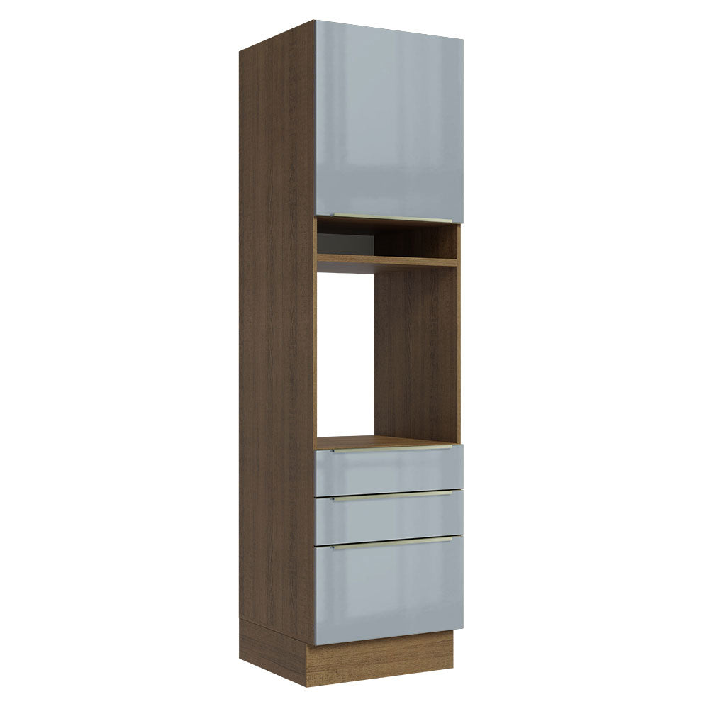 Mueble de cocina para Horno
60 cm 3 Cajones 1 Puerta Lux Marrón/Gris