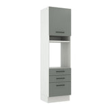 Mueble de Cocina para Horno 60 x 60 cm 1 Puerta 3 Cajones Blanco/Gris Agata Madesa