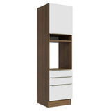 Mueble de cocina para Horno 60 cm 3 Cajones 1 Puerta Lux Marrón/Blanco