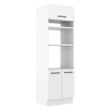 Mueble de cocina para Horno/ Microondas 70 cm Sin cajones 3 Puertas Agata Blanco
