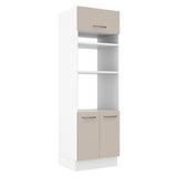 Mueble de Cocina para Horno 70 x 60 cm 3 Puertas Blanco/Crema Agata Madesa