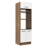 Mueble de Cocina para Horno 70 x 60 cm 3 Puertas Marrón/Blanco Agata Madesa