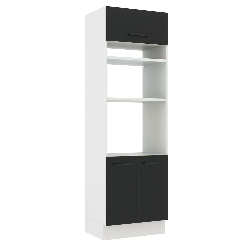 Mueble de Cocina para Horno 70 x 60 cm 3 Puertas Blanco/Negro Agata Madesa