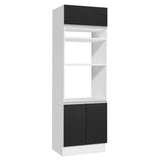 Mueble de cocina para Horno/Microondas Madesa Glamy 70 x 60 cm 3 Puertas Blanco/Negro