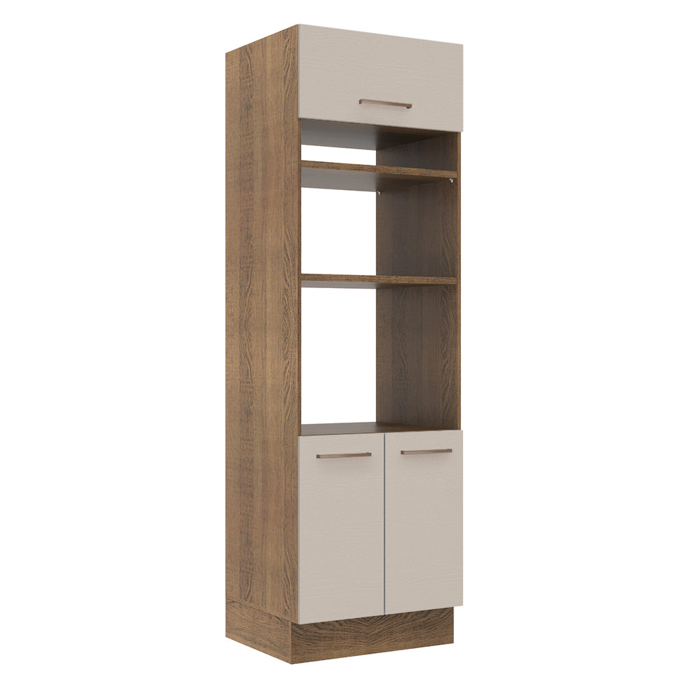 Mueble de Cocina para Horno 70 x 60 cm 3 Puertas Marrón/Crema Agata Madesa