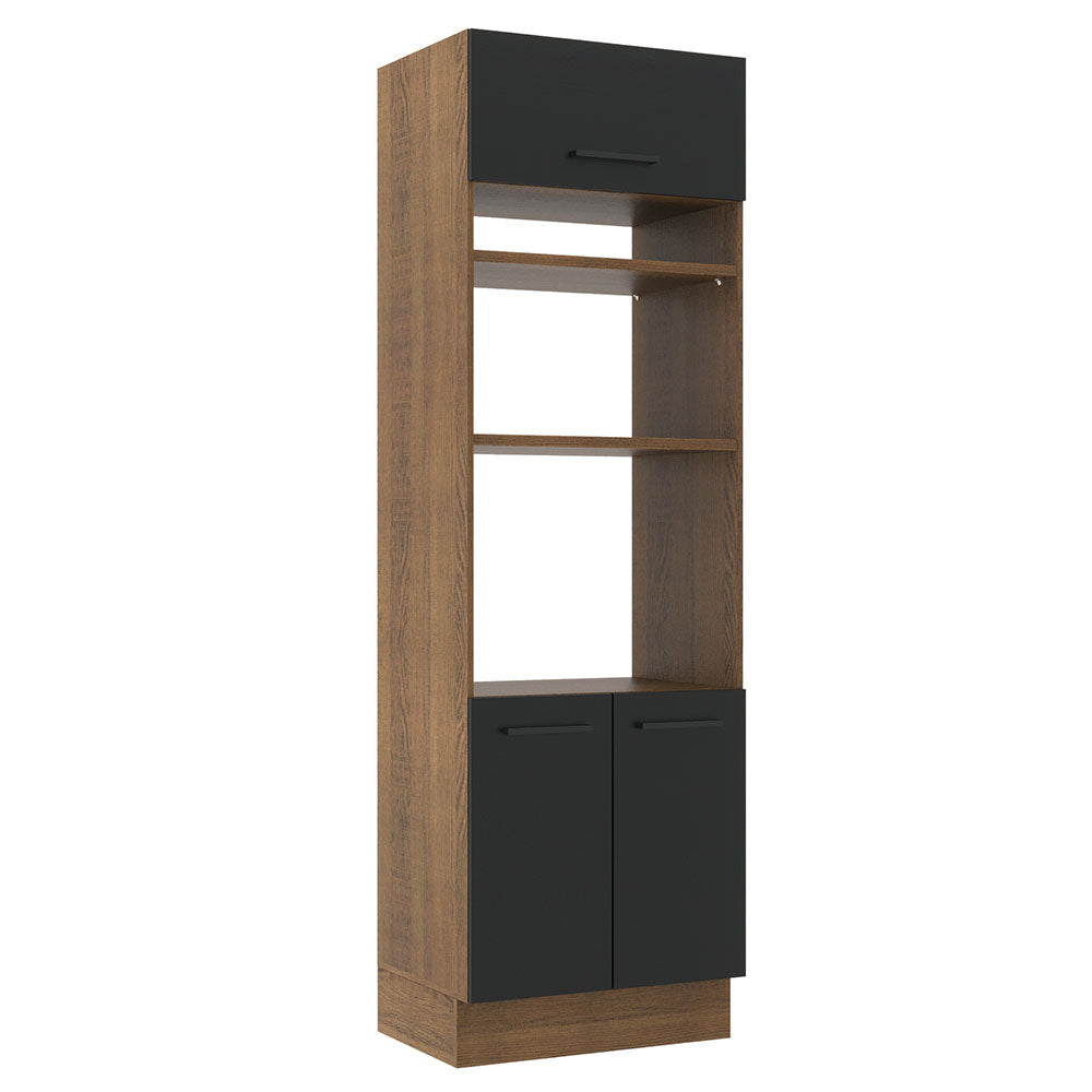 Mueble de Cocina para Horno 70 x 60 cm 3 Puertas Marrón/Negro Agata Madesa